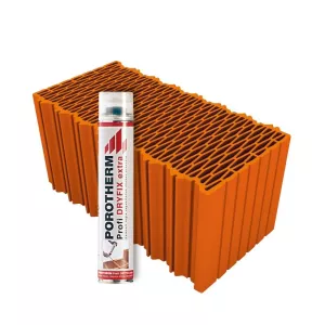 Porotherm X-therm 50 Rapid tégla Dryfix habbal